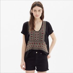 ❌ SOLD ❌ Madewell Embroidered Diamondweave top
